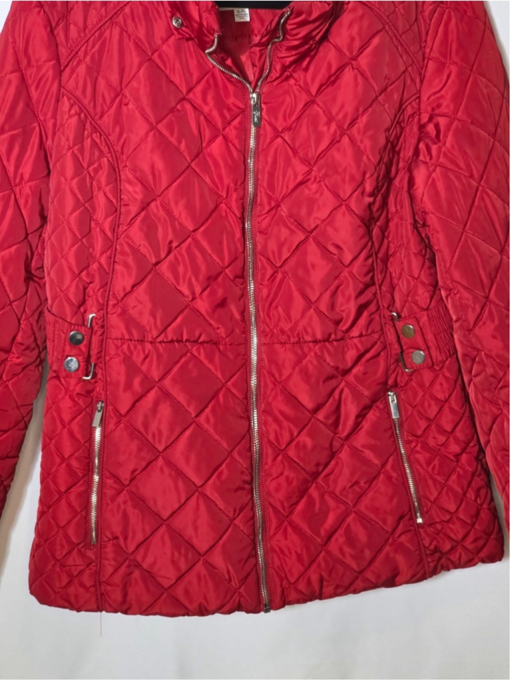 GUESS Women's Red Quilted Puffer Jacket XL - Picture 4 of 7
